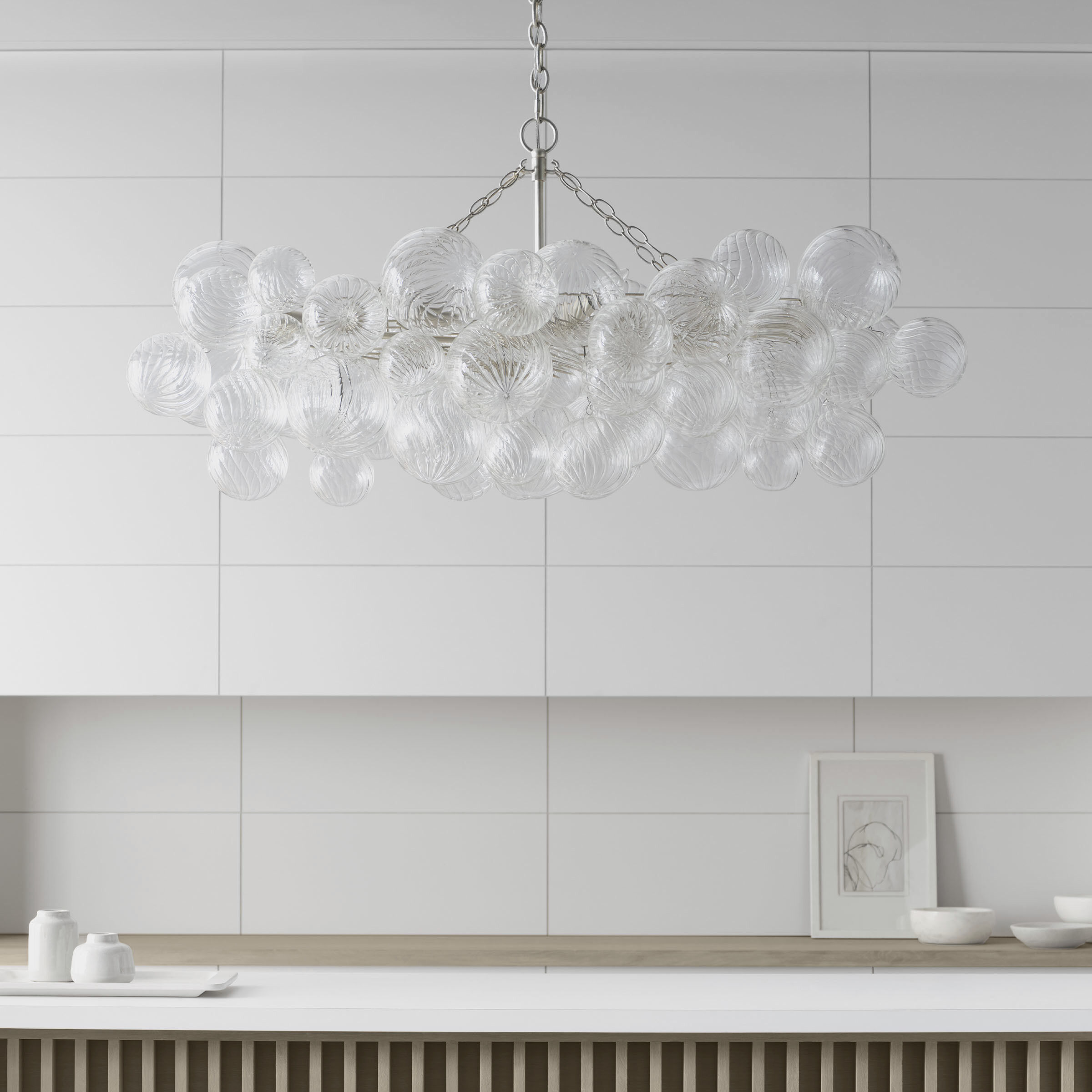 Julie Neill Talia LED 51 inch Burnished Silver Leaf Linear Julie Neill Talia LED 51 inch Burnished Silver Leaf Linear
